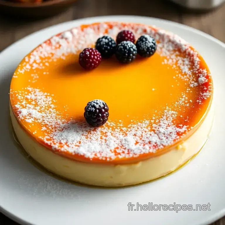 Classic French Flan Tarte (Flan Pâtissier) presentation