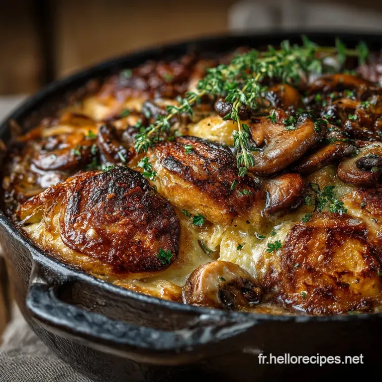 Recette Cocotte au Four Traditionnelle Volaille et Champignons