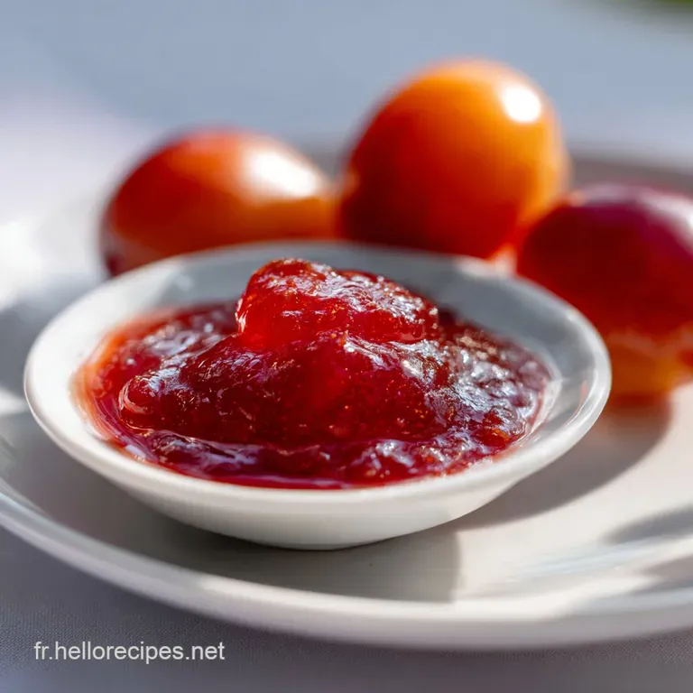 Bright yellow mirabelle plum jam spooned onto crusty bread. A pat of melting butter adds richness. Simple, delicious, and ...