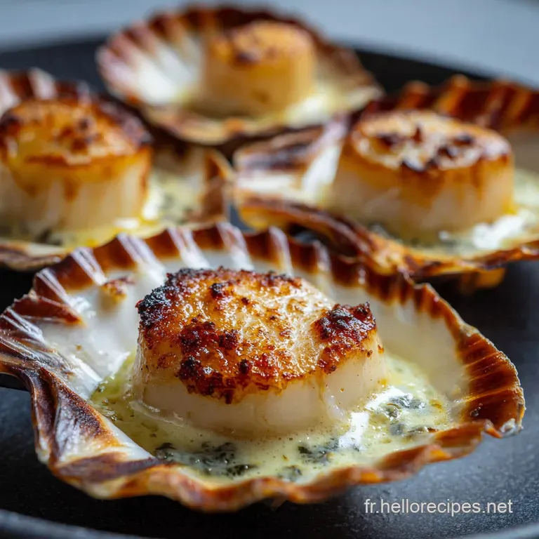 La Saintjacques Dor Po&ecirc;l&eacute;e Au Beurre Noisette Et Persillade Minute presentation