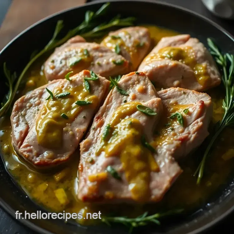 Côte de Veau aux Herbes et Moutarde presentation