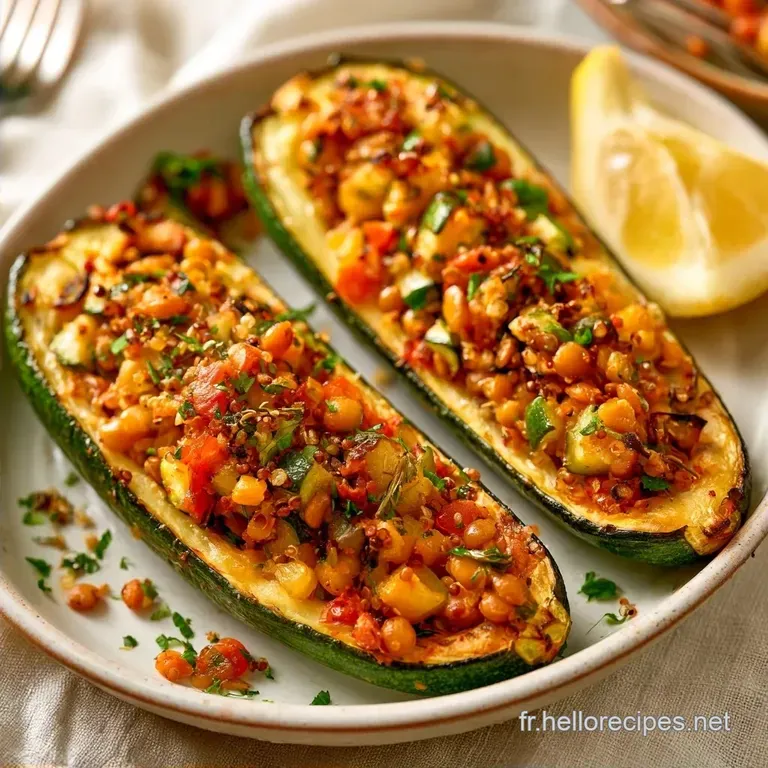 Courgettes Farcies V&eacute;g&eacute;tariennes au Riz et Lentilles