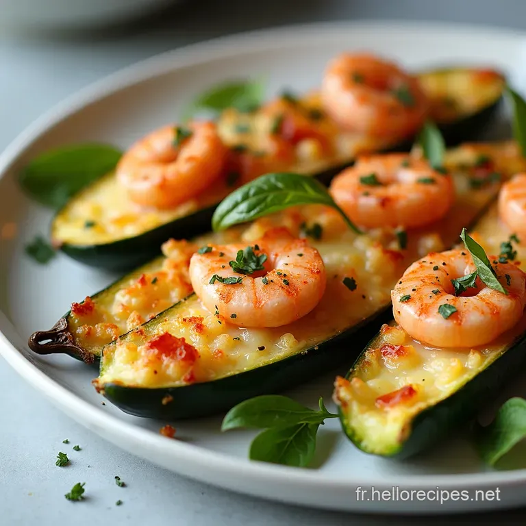 Courgettes Gratin&eacute;es aux Crevettes et &agrave; lAil