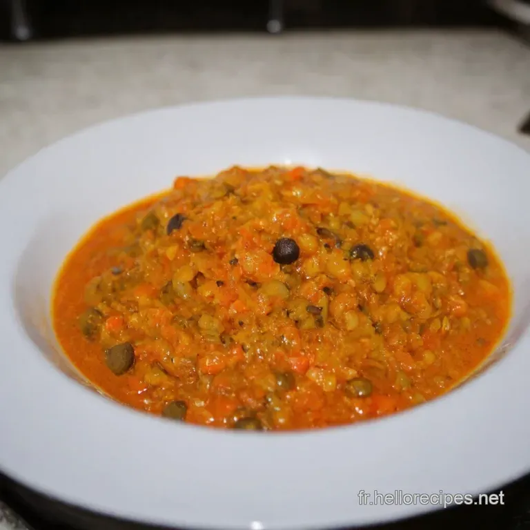 Dahl De Lentilles Corail Velout&eacute; &Agrave; La Noix De Coco presentation