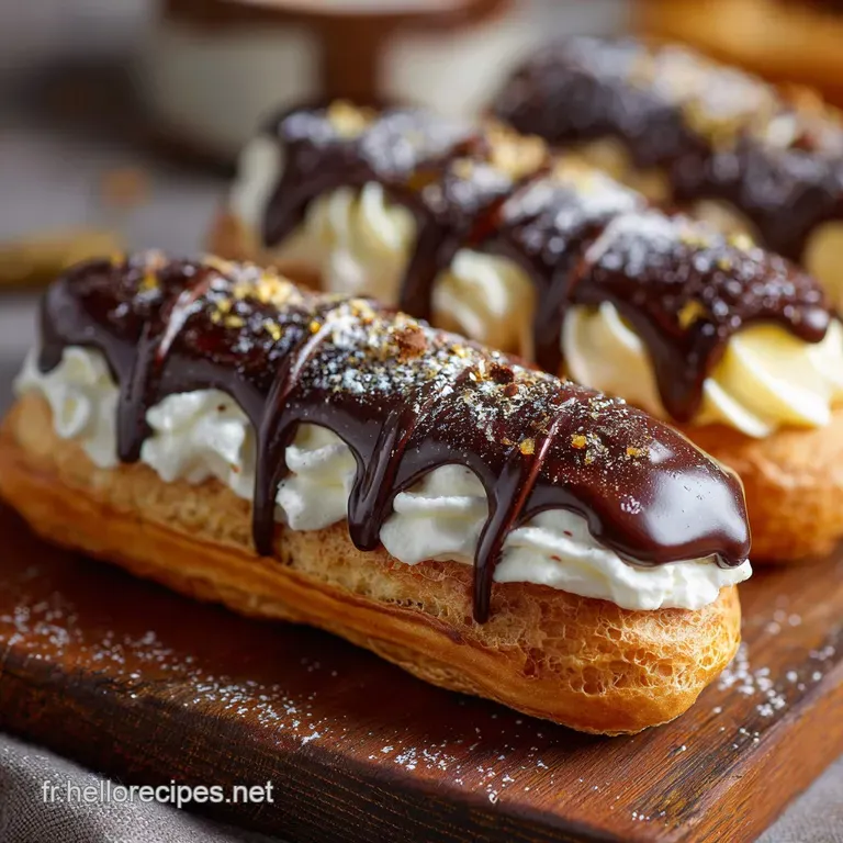 &Eacute;clairs Au Chocolat Et &Agrave; La Cr&egrave;me Vanille: Le Secret De La P&acirc;te &Agrave; Choux Parfaite presentation