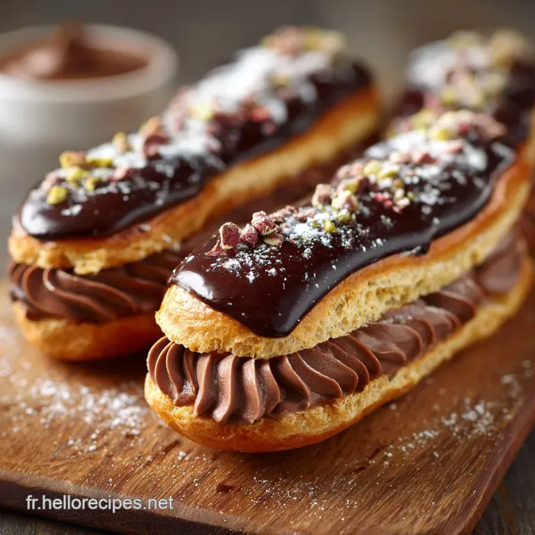 &Eacute;clairs Au Triple Chocolat La Recette De Chef Avec Craquelin Croustillant presentation