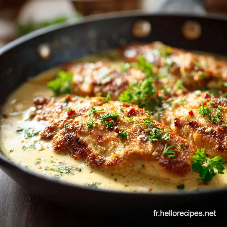 Escalopes de Poulet la Sudoise sauce crémeuse et champignons