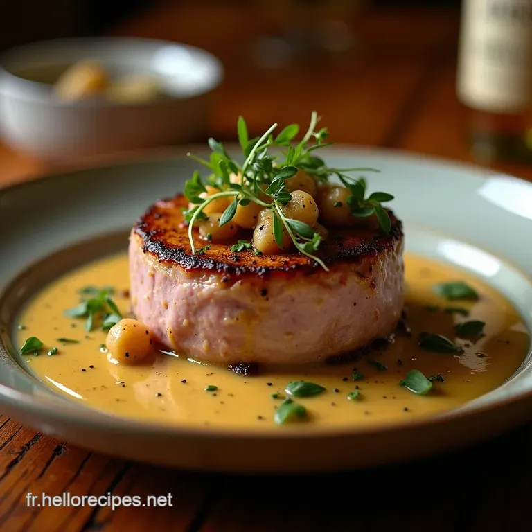 Filet Mignon de Porc Fondant Sauce Crémée au Cidre Brut et Champignons presentation