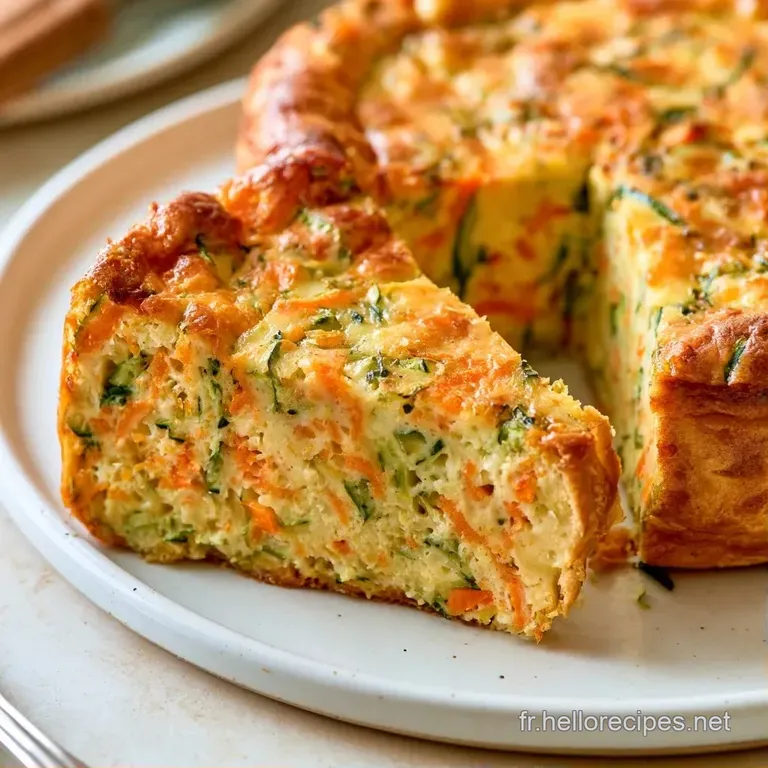 Tranche de flan aux couleurs vives, surmont&eacute;e de fines herbes fra&icirc;ches, dispos&eacute;e avec &eacute;l&eacute;gance sur un plat blanc.