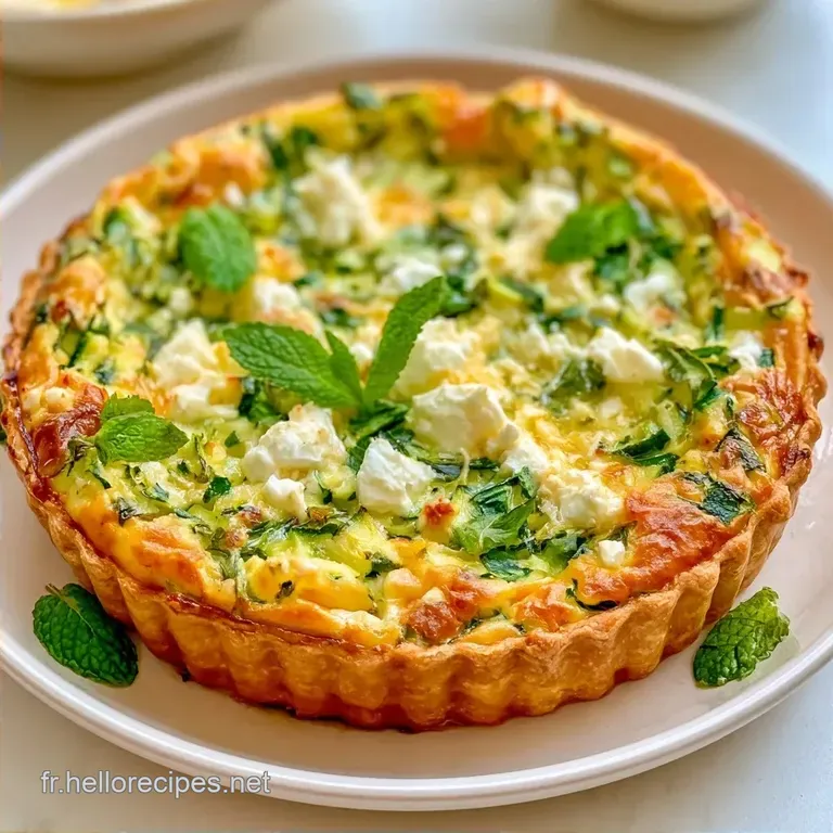 Flan Courgettes Feta &agrave; la Menthe Fra&icirc;che