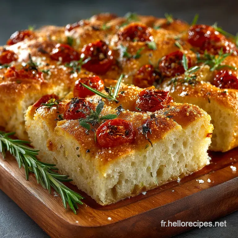 La Focaccia Moelleuse du Chef Secret de lHydratation et de la Croûte Dorée presentation