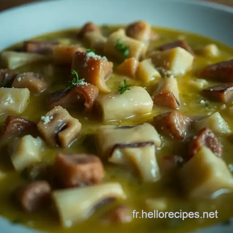 Fonds d' Artichaut Farcis aux Lardons et Champignons presentation