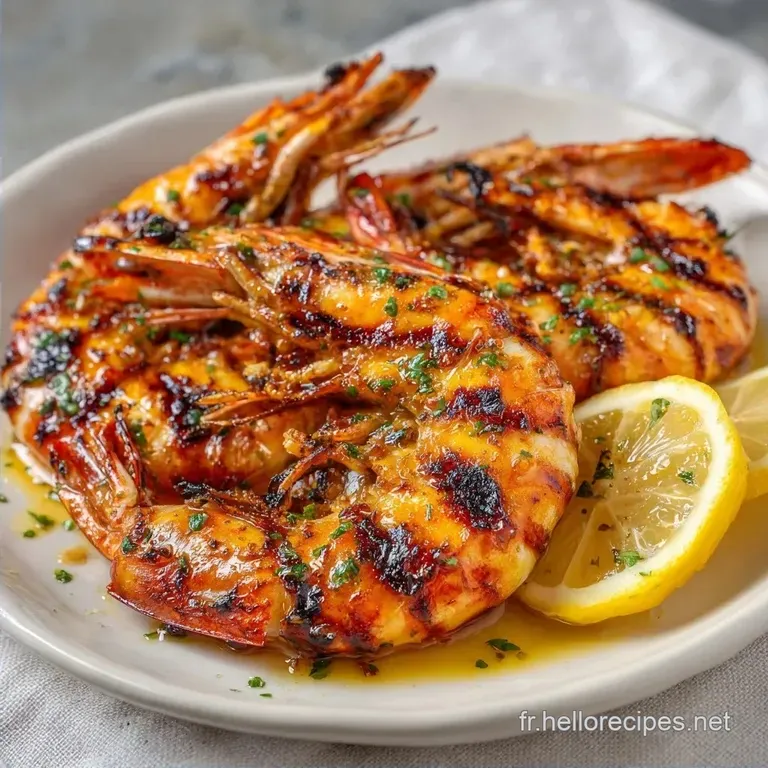 Gambas Grill&eacute;es Marin&eacute;es: Chair Ferme et Cro&ucirc;t&eacute;e