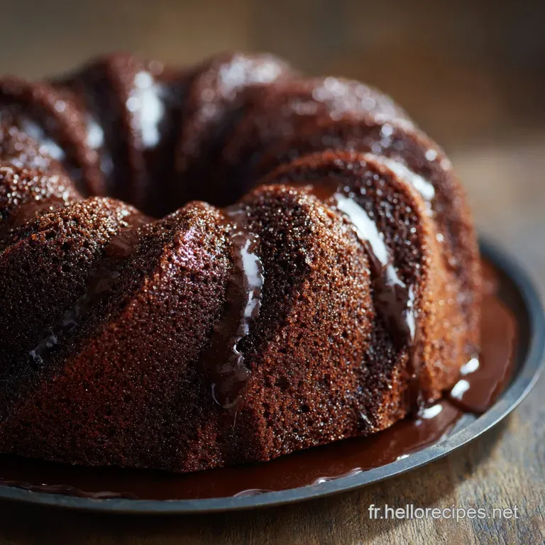 G&acirc;teau Bundt Dexception Au Double Chocolat M&oelig;lleux presentation