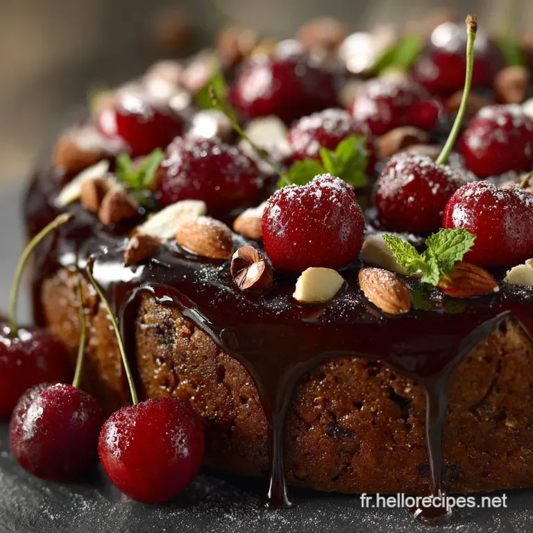 G&acirc;teau Aux Cerises Chocolat Et Noisettes : Le Moelleux Dautomne Parfait presentation