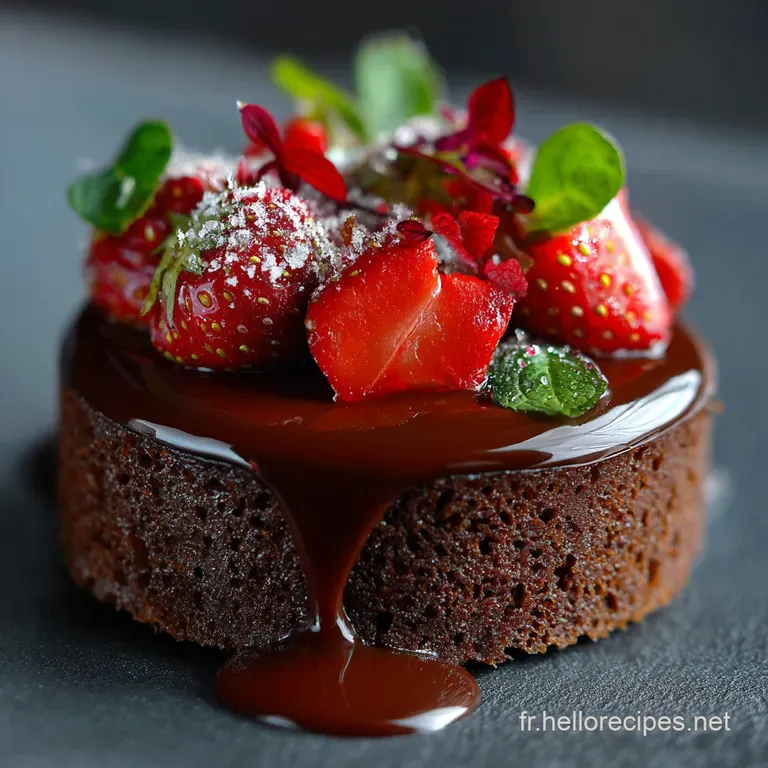 G&acirc;teau Au Chocolat Et Aux Fraises : Le Moelleux Intense &Agrave; La Ganache Vanill&eacute;e presentation