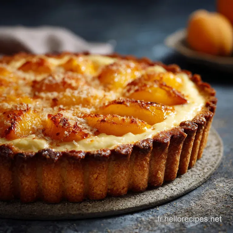 G&acirc;teau &Agrave; La P&ecirc;che Et &Agrave; La Cr&egrave;me P&acirc;tissi&egrave;re : La Tarte Estivale Du Chef Simple Et Gourmande presentation