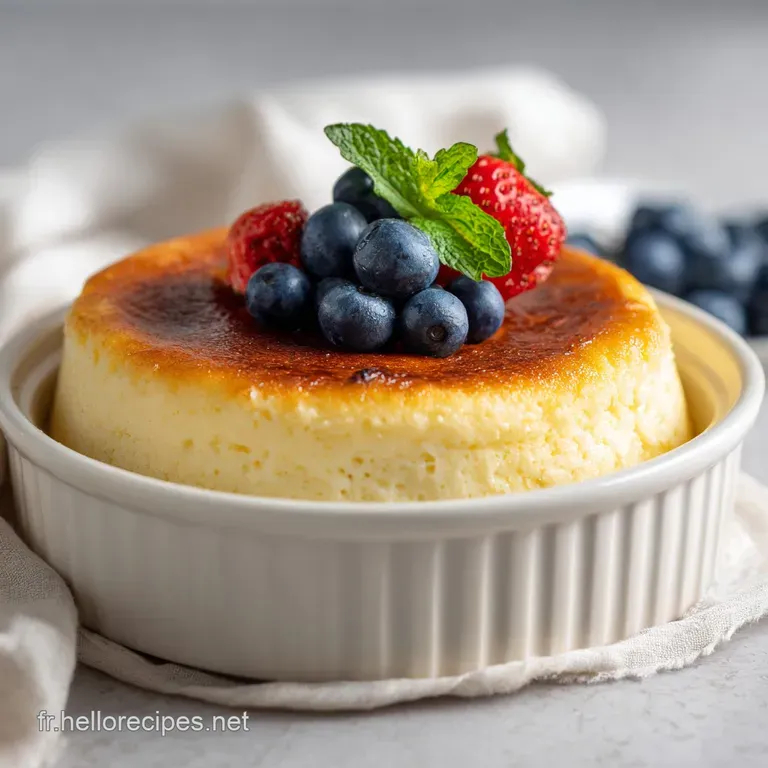 A slice of fluffy, pale yellow cake sits on a white plate, with a dollop of cream.