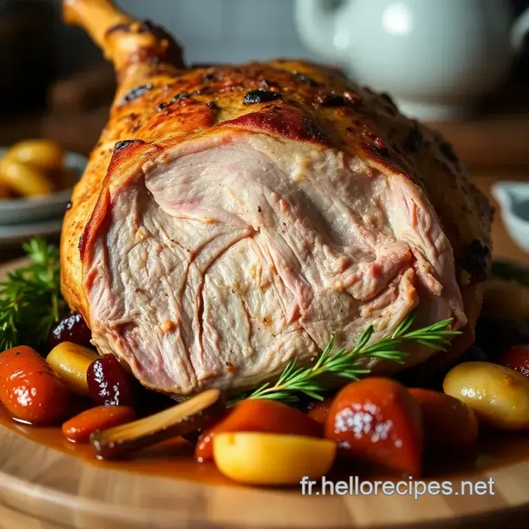 Gigot d' Agneau Rôti à la Provençale presentation