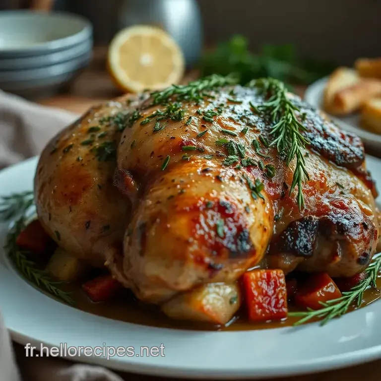 Gigot d’Agneau Rôti aux Herbes de Provence presentation