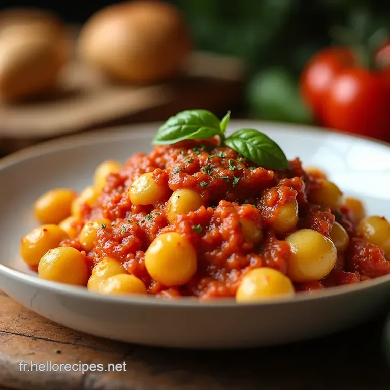 Gnocchi Gratin&eacute;s Au Chorizo Et &Agrave; La Sauce Tomate presentation