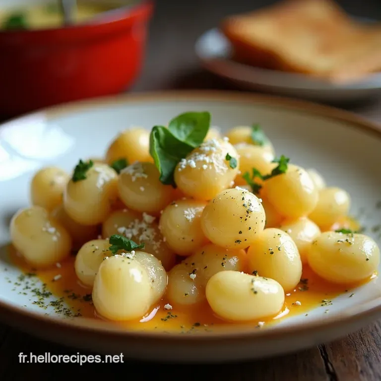 Gnocchis Au Gorgonzola Cr&eacute;meux Et Noix presentation