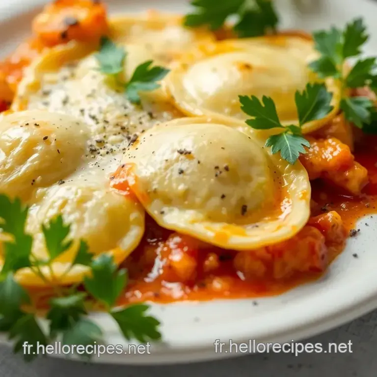 Gratin de Ravioles Dauphinois presentation