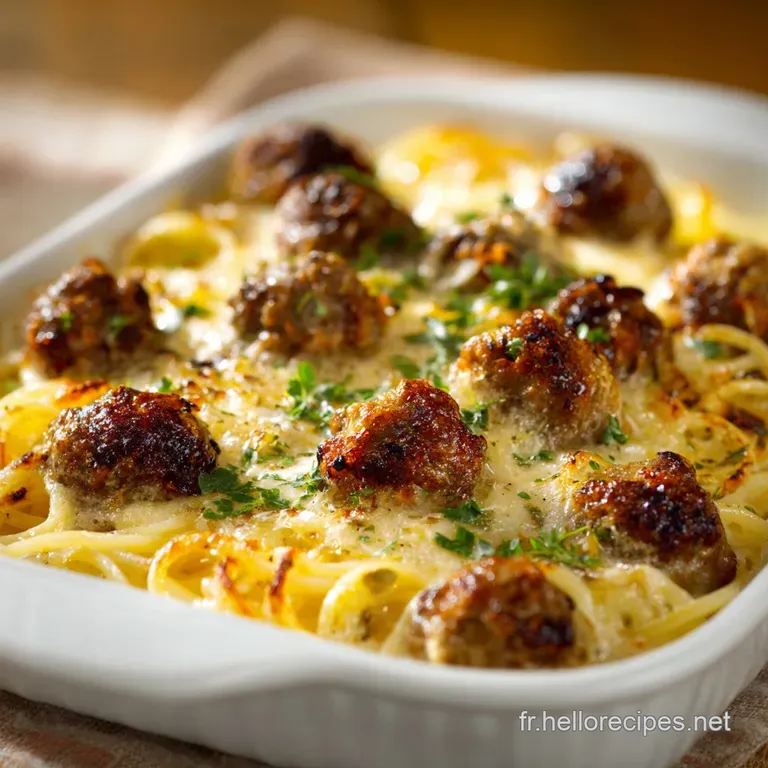 Gratin De Linguine Aux Boulettes De Viande : Le R&eacute;confort Ultime presentation