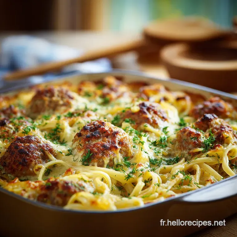 Gratin de linguine aux boulettes de viande : Le R&eacute;confort Ultime
