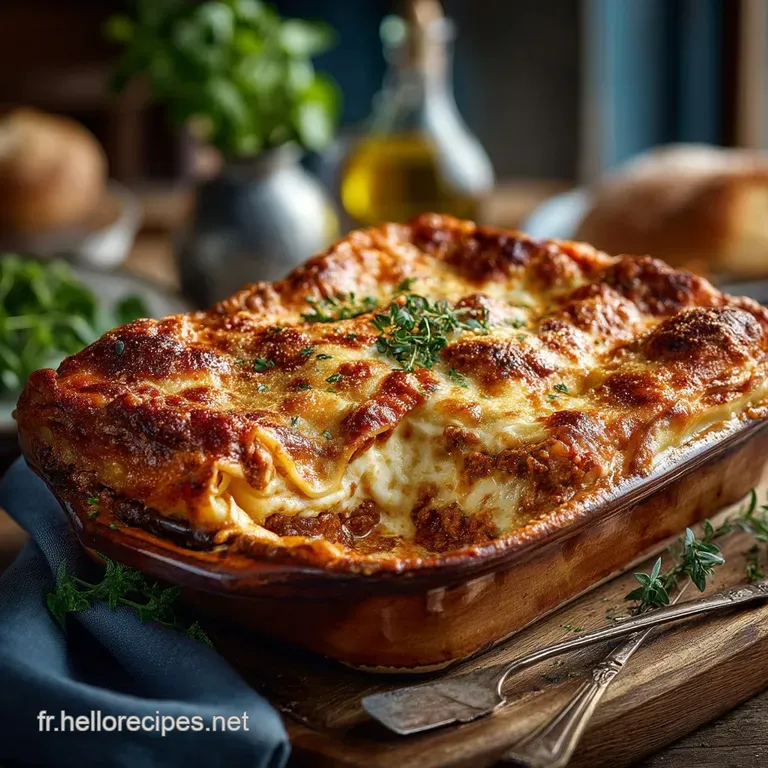 Les Lasagnes de Bologne Le Vrai Ragoût Mijoté et sa Béchamel Veloutée presentation
