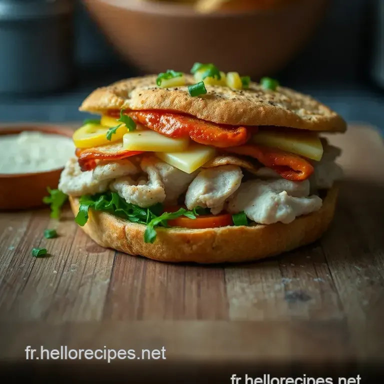 Le Croque Fraîcheur: Sandwich Poulet & Fol Epi presentation
