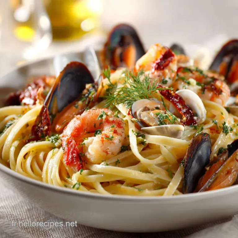 Linguine aux Fruits de Mer Frais Émulsion Crémée au Vin Blanc
