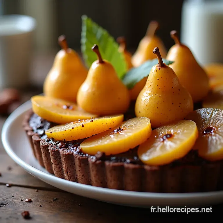 Maître Pâtissier Présente La Tarte Belle Hélène Revisité Poire Chocolat Noir et Crème dAmandes