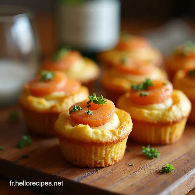 Mini Muffins Saumon Fum&eacute; Feta Aneth presentation