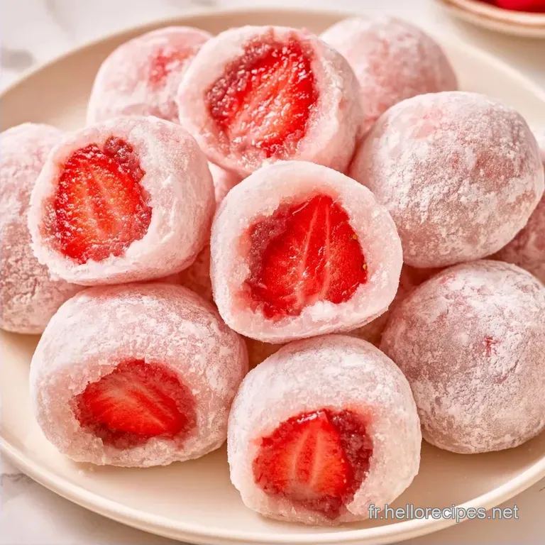 Mochi Japonais Aux Fraises : Riz Gluant