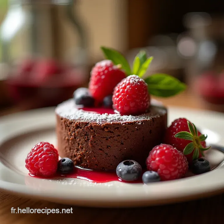 Moelleux Express Au Chocolat Noir Et Framboises Vegan presentation