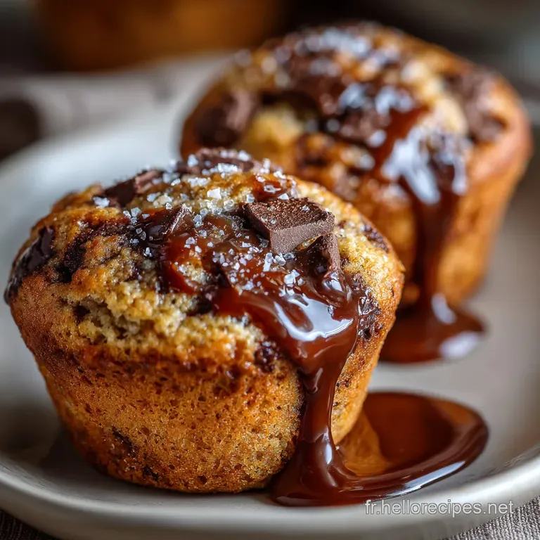 Salted Caramel Chocolate Chunk Muffins Les muffins les plus gourmands au c&oelig;ur fondant