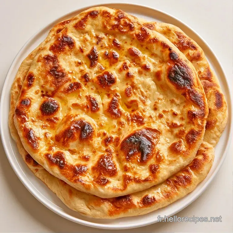 Pile de pains moelleux et chauds sur une assiette en c&eacute;ramique, accompagn&eacute;s d'une sauce blanche onctueuse et cr&eacute;meuse.