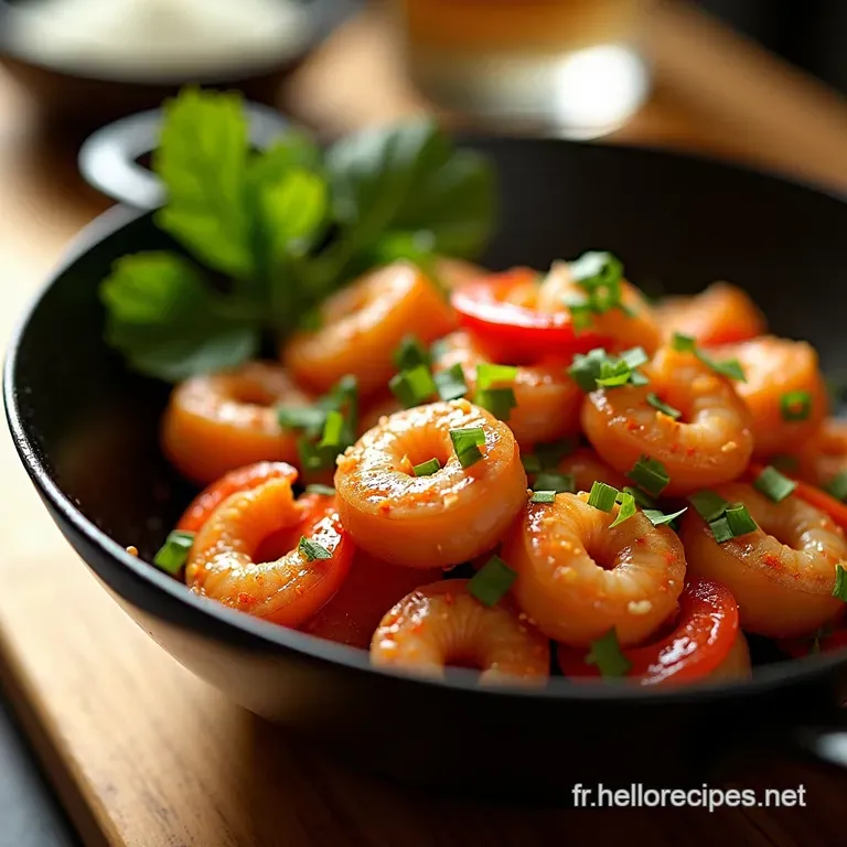 Nouilles Saut&eacute;es Au Wok Crevettes Et Pak Choi presentation