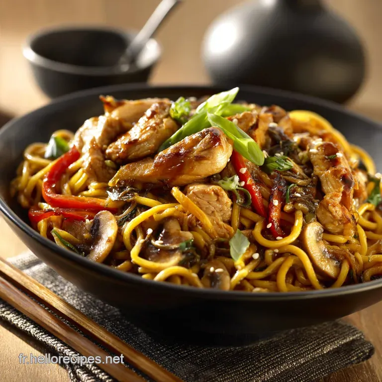 Nouilles Teriyaki au Poulet et Légumes Croquants