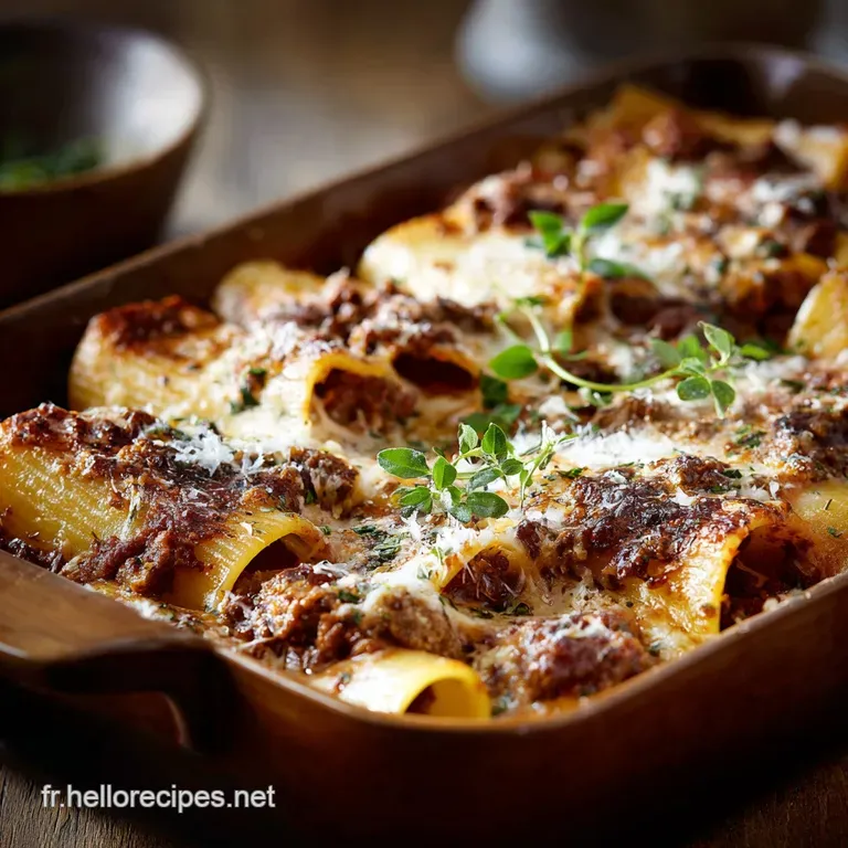 Paccheri Farci Viande: Le grand classique gratin&eacute; aux trois fromages
