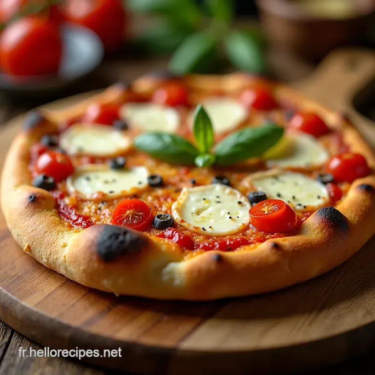 Pain &Agrave; Lail Fromage Fouett&eacute; Sur Pizza Croustillante presentation