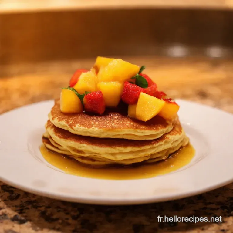 Pancakes Sals Corens Aux Fruits De Mer presentation