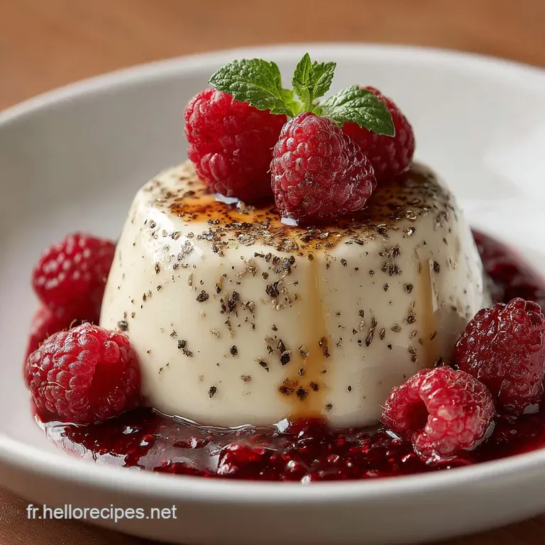 Panna Cotta &Agrave; La Vanille Et Sauce Aux Framboises : Un Nuage De Douceur Cr&eacute;meux presentation
