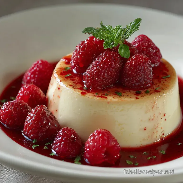 Panna Cotta &agrave; la vanille et sauce aux framboises : un nuage de douceur cr&eacute;meux