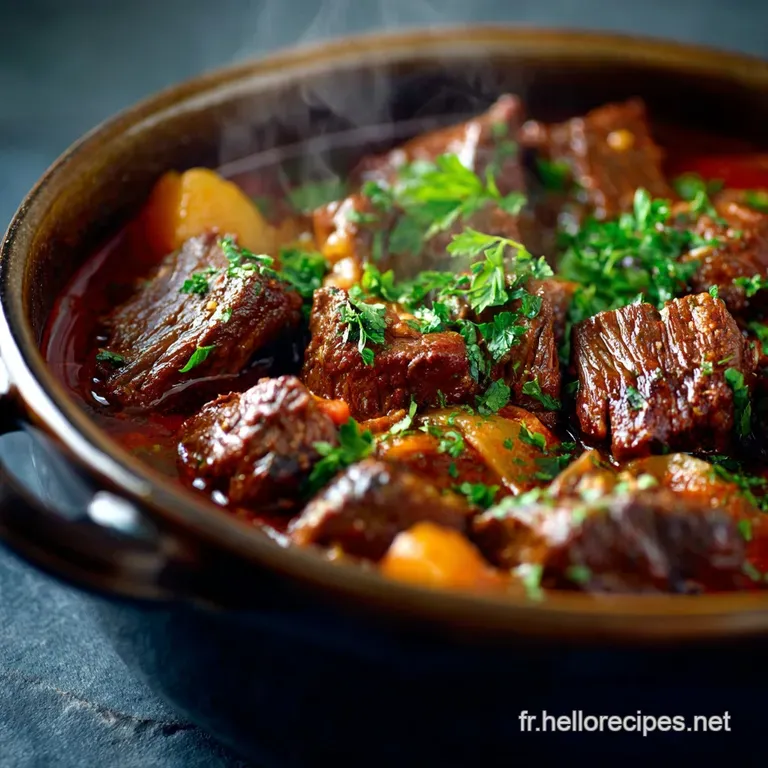 Rago&ucirc;t De B&oelig;uf Aux Herbes De Provence Et Pappardelles Fra&icirc;ches presentation