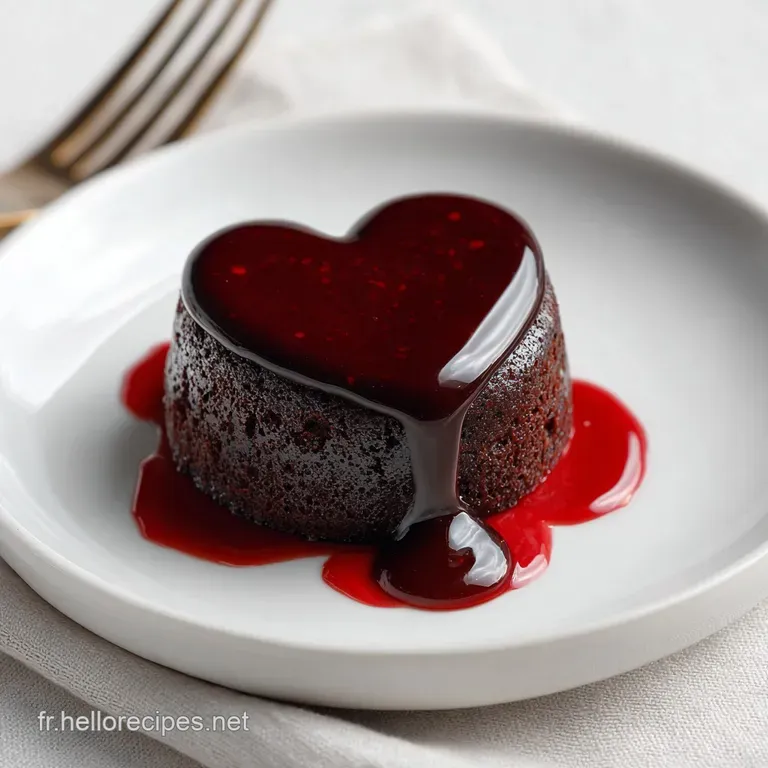 Petit G&acirc;teau Fondant Au Chocolat Noir C&oelig;ur Coulant presentation
