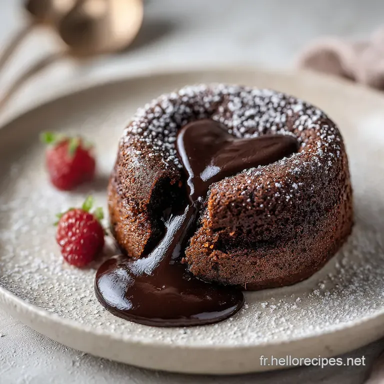 Petit Gâteau Fondant au Chocolat Noir Cœur Coulant