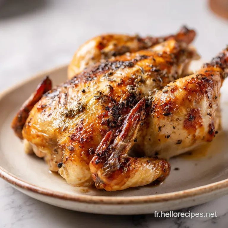 Elegant plate of perfectly roasted guinea fowl, showcasing succulent meat and a rich, savory jus.