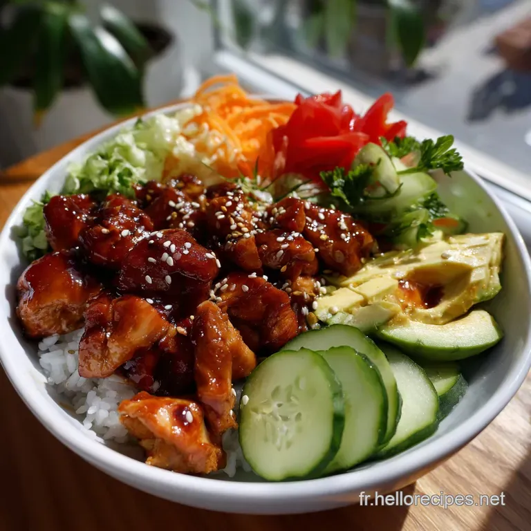 Recette Poke Bowl Poulet Teriyaki Maison & Savoureux presentation
